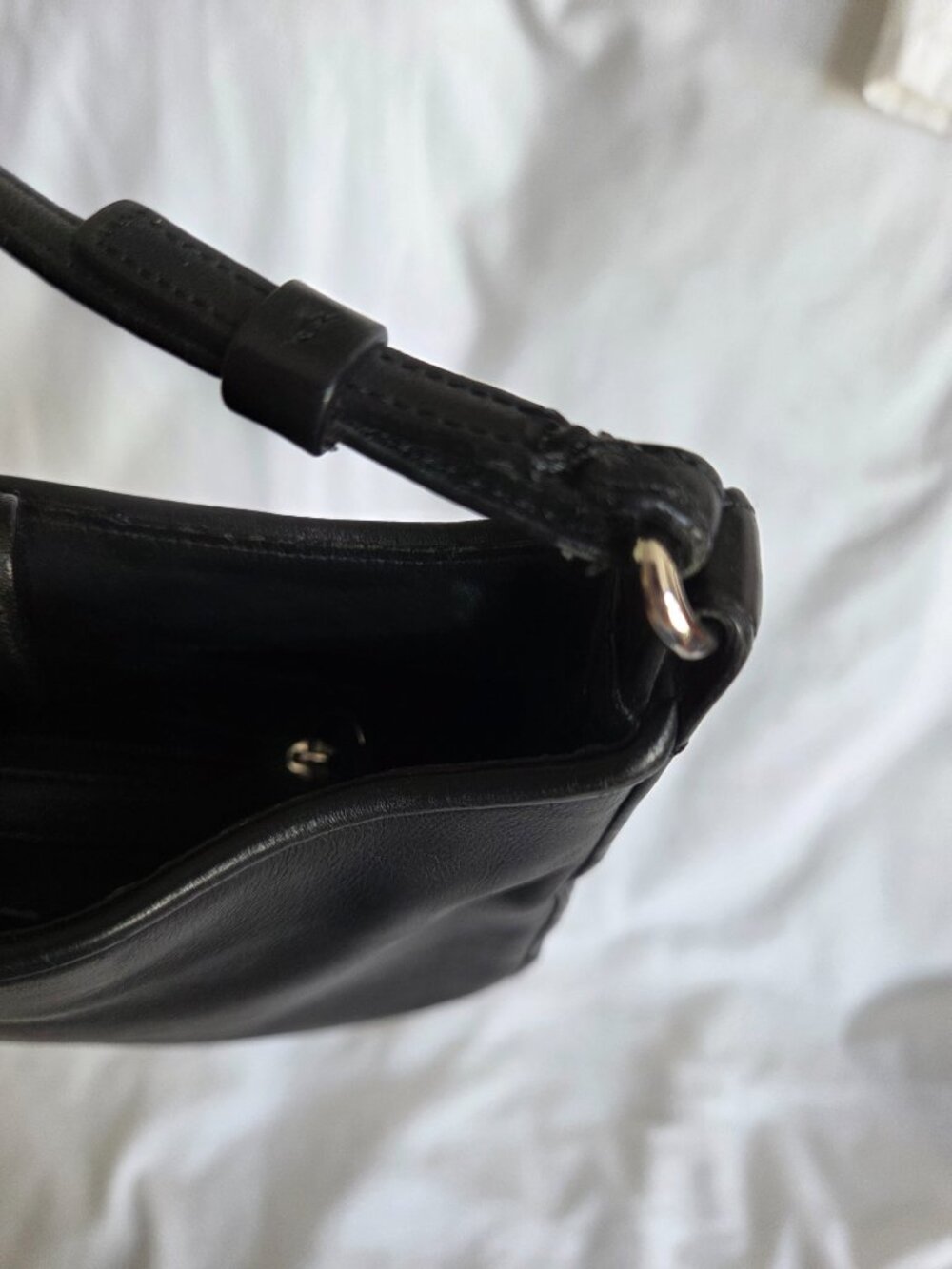VINTAGE Authentic Coach Style 8134 Black Leather Hobo Shoulder Bag - Picture 11 of 14